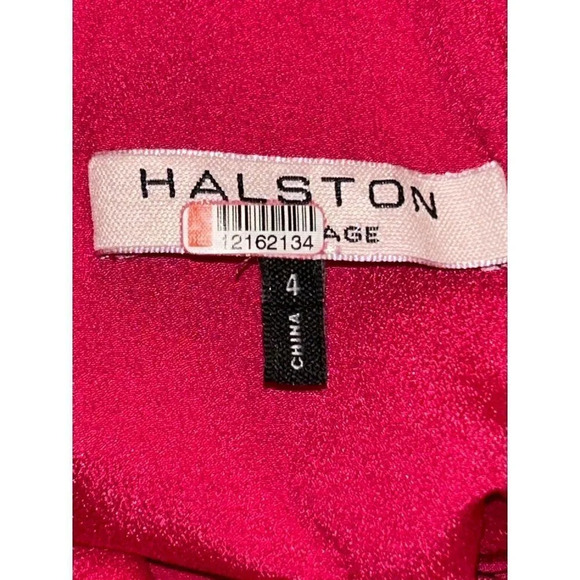 Halston Twist Mesh Insert Gown in Fuchsia 4 Womens Long Maxi Dress - Picture 9 of 13